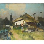 Neogrády Antal (1861-1942): Lány a kútnál. Olaj, vászon, jelezve jobbra lent. 68x80 cm. / oil on canvas...