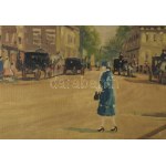 Berkes Antal (1874-1938): Nagyvárosi forgatag. Olaj, vászon, jelzett...