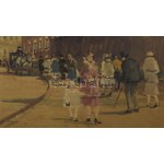 Berkes Antal (1874-1938): Nagyvárosi forgatag. Olaj, vászon, jelzett...