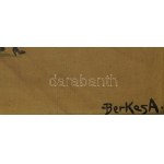 Berkes Antal (1874-1938): Nagyvárosi forgatag. Olaj, vászon, jelzett...