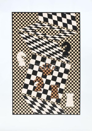 Victor Vasarely (1908-1997): Nyolc sport témájú kompozíciója, 1988. Szitanyomat, papír, egyenként jelzett, számozott ...