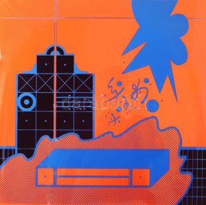 Bak Imre (1939-2022): Geometria és gesztus (cím nélkül), 1980-as évek. Szitanyomat, papír, jelzés nélkül. 55x55 cm...