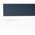 Jean Leppien (1910-1991) német-francia festő/German-French painter: Geometrikus kompozíció (cím nélkül). Szitanyomat...
