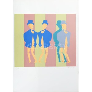 Lux Antal (1935-): Bábuk, 1970. Szitanyomat, papír. Jelzett és datált (A Lux 70), számozott: 14/30. 40x46 cm...
