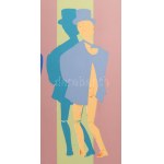 Lux Antal (1935-): Bábuk, 1970. Szitanyomat, papír. Jelzett és datált (A Lux 70), számozott: 14/30. 40x46 cm...