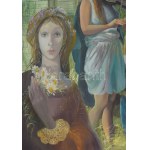 Herpai Zoltán (1951-2011): Zene, 1987. Olaj, farost, jelezve jobbra lent, hátoldalán Képcsarnok Vállalat címkéivel...
