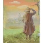 Herpai Zoltán (1951-2011): Zene, 1987. Olaj, farost, jelezve jobbra lent, hátoldalán Képcsarnok Vállalat címkéivel...