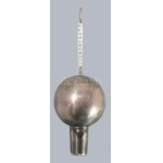 Antik ezüst (Ag) hidrometer, jelzett, 22g, kissé sérült fa tokjában, h: 10 cm /// Antique silver (Ag) hydrometer...