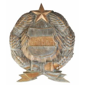 Bronz Kádár címer, nagy méretű plasztikus dombormű 42x51 cm / large bronze coat of arms