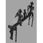 Dogra. Elefánt a harcosokkal. Dél-India, XX. sz., patinázott bronz. Hibátlan, 42x29 cm /// Dogra...