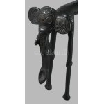 Dogra. Elefánt a harcosokkal. Dél-India, XX. sz., patinázott bronz. Hibátlan, 42x29 cm /// Dogra...