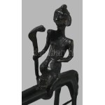 Dogra. Elefánt a harcosokkal. Dél-India, XX. sz., patinázott bronz. Hibátlan, 42x29 cm /// Dogra...