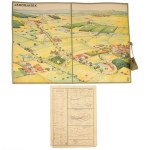 Járőrjáték társasjáték. Budapest, 1940 körül. Középen hajtott karton játékterep. Színes. Nyitva 43×61 cm. + 1 lev....