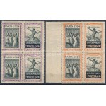 1924 Párizsi olimpia 2 klf levélzáró négyestömb