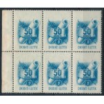 Okirati illetékbélyeg 50 ezer P ívszéli hatostömb