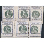 Szikszó 2 db illetékbélyeg hármascsík (10Ft saroktörés / folded corner)