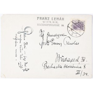 1937 Lehár Ferenc (1870-1948) zeneszerző német nyelvű...