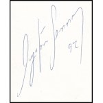 1992 Ayrton Senna (1960-1994) háromszoros Forma 1 világbajnok autográf aláírása, dátumozással egy képeslapon ...