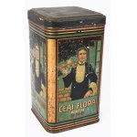 "Ceai Flora No. 6800 BHB" teás fémdoboz, kopott, 18x10x10 cm