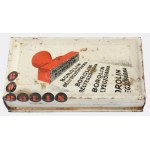 Bokolin bélyegzőpárna fém doboz, tartalommal, kopott, foltos, 9,5x5x1,5 cm