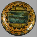 "Rahat Superioara." Ada-Kaleh, Mehmed Kadri & Co. feliratú fém doboz, kopott, d: 14 cm