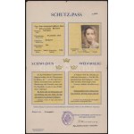 1944 A budapesti Svéd Kir. Követség védőútlevele (SchutzPass) 1944. augusztus 19., rajta Carl Ivan Danielsson svéd kir...