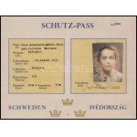 1944 A budapesti Svéd Kir. Követség védőútlevele (SchutzPass) 1944. augusztus 19., rajta Carl Ivan Danielsson svéd kir...