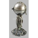 Ezüst (Ag) Mózes figurákkal díszített psumin tartó. Jelzett, 1891, m: 7 cm, 64g /// Silver (Ag...