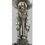 Ezüst (Ag) Mózes figurákkal díszített psumin tartó. Jelzett, 1891, m: 7 cm, 64g /// Silver (Ag...