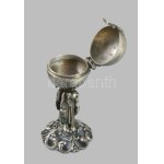 Ezüst (Ag) Mózes figurákkal díszített psumin tartó. Jelzett, 1891, m: 7 cm, 64g /// Silver (Ag...