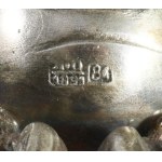 Ezüst (Ag) Mózes figurákkal díszített psumin tartó. Jelzett, 1891, m: 7 cm, 64g /// Silver (Ag...