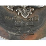 1836 Ezüst (Ag) tintatartó, plasztikus egéralakokkal díszítve. 1836, orosz, 84 zootniki jel...