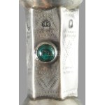 1812 Ezüst (Ag) tóramutató zöld kő díszítéssel. Jelzett, orosz, 84 zolotniki jellel, h: 21 cm, 46g /// 1812 silver (Ag...