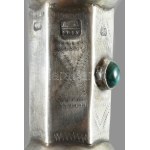1812 Ezüst (Ag) tóramutató zöld kő díszítéssel. Jelzett, orosz, 84 zolotniki jellel, h: 21 cm, 46g /// 1812 silver (Ag...