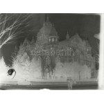 cca 1910 Szeged, Zsinagóga üvegnegatív, 12x9 cm