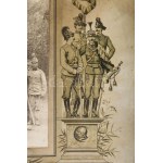 cca 1910-1915 Magyar katonai alakulat csoportképe, nemzeti zászlókkal (az egyiken Éljen a király felirattal)...
