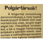 1918 Polgártársak! A Tengerész nemzetőrség parancsnoksága...