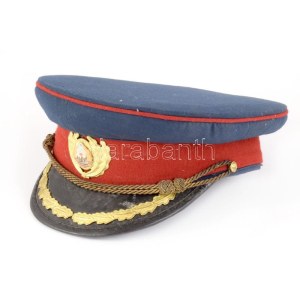 Román Néphadsereg gyalogsági ezredesi tányérsapka zománc sapkajelvénnyel. / Romanian People's Army infantry colonel...