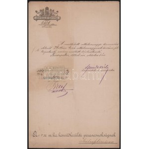 1876 Kislődi Hollán Ernő (1824-1900) hadmérnök, tábornok, 1848-49-es honvédtiszt részére szóló okirat: ...
