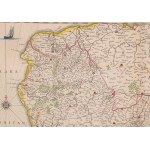 1642 Jan Jansson Artesia comitatus Artois térképe. Színezett rézmetszet. Paszpartuban 51x39 cm ...