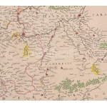 1642 Jan Jansson Artesia comitatus Artois térképe. Színezett rézmetszet. Paszpartuban 51x39 cm ...