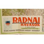 1942 Radnai-havasok (Erdély) térképe, 1942. május 1-i határokkal, 1 : 200.000, Bp., M. Kir. Honvéd Térképészeti Intézet...