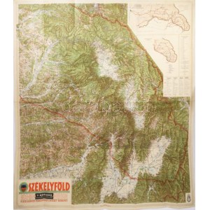 1942 Székelyföld (Erdély) térképe az 1942. június 10-i határok mentén, vasúti...