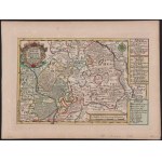 Johann Georg Schreiber Die Herrschaften Sorau Triebel Forsta und Pforten. Színezett rézmetszet 24,5x16cm (Saxony...