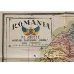 1946 Romania. Pe Judete Institutul Cartographic "Unirea", 1:1.000.000, Románia térképe, Brasov, "Unirea", hajtott...