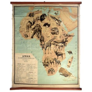 1926 Afrika jellemzőbb gerinces állatai, tervezte: Baloghné Hajós Terézia, rajzolta: Bálint János. Bp., M. Kir...