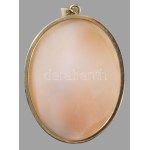 Kámea arany (Au) foglalatban, jelzés nélkül, 14k, 4,5x3,5 cm, díszdobozban. /// Cameo set in a gold (Au) mounting...