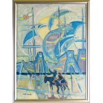 Mieczyslaw LURCZYŃSKI (1908 - 1992), Cubist Landscape with Don Quixote, ca. 1950