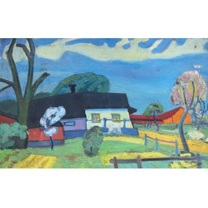 Bohumír HEROT (1914 - 1976), Landscape with buildings, circa 1950.