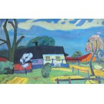 Bohumír HEROT (1914 - 1976), Landscape with buildings, circa 1950.